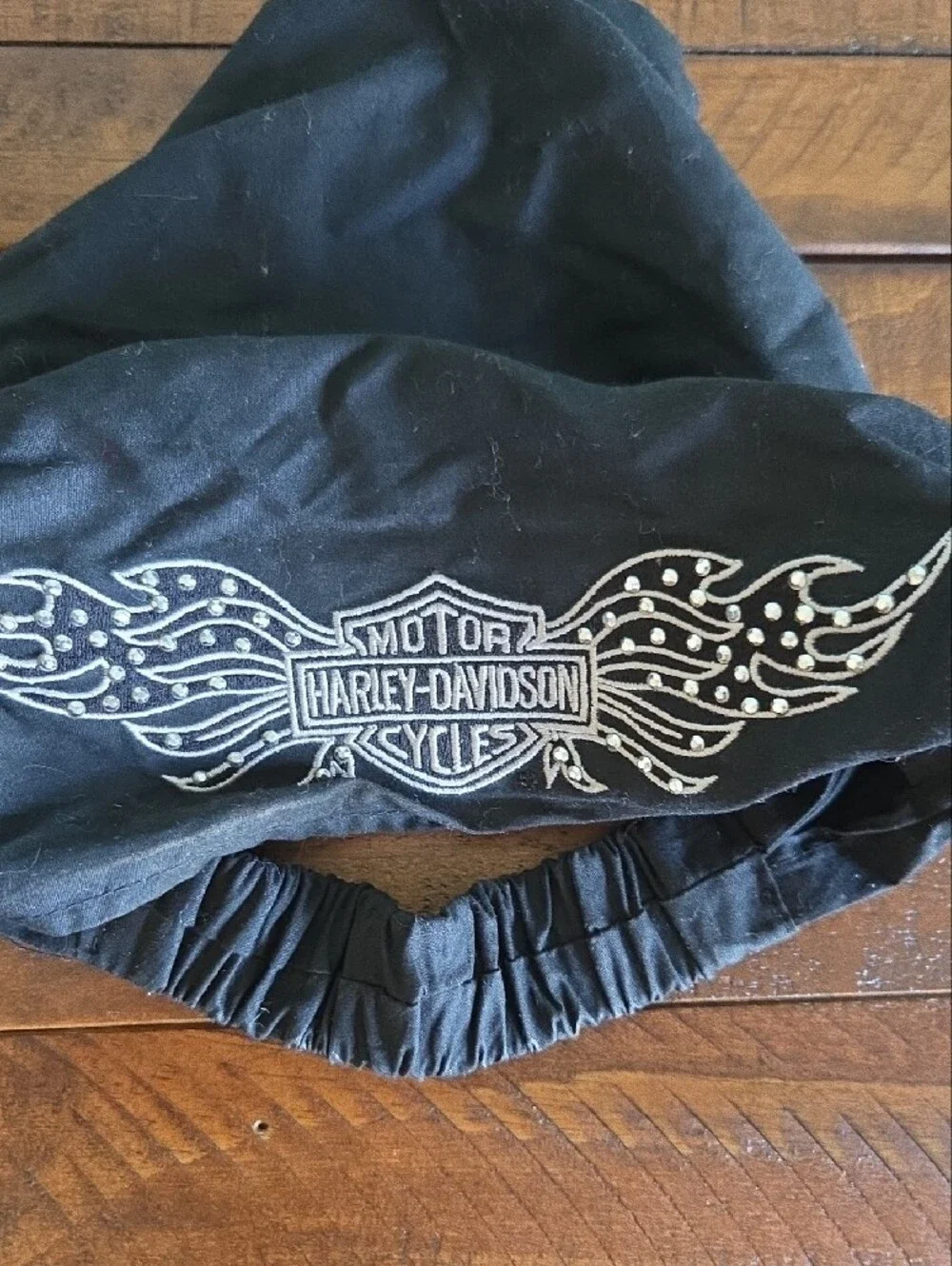 Harley-Davidson Black Bandana Cap White Winged Logo